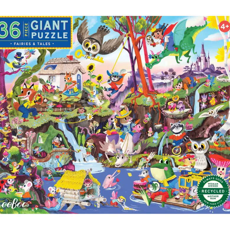 eeBoo Giant Floor Puzzle with 36 Pieces – Fairies & Fairy Tales