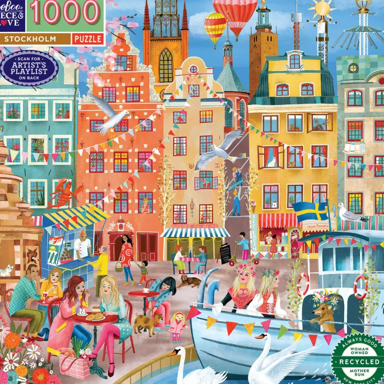 eeBoo Jigsaw Puzzle 1000 Pieces, Stockholm
