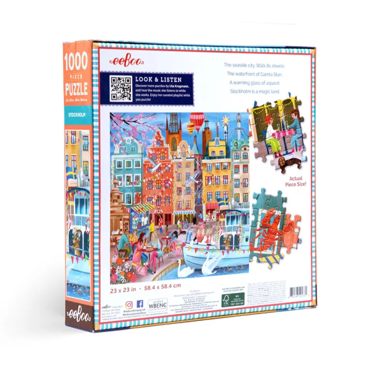 eeBoo Jigsaw Puzzle 1000 Pieces, Stockholm