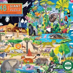 Eeboo Jumbo Puzzle, Animal Landscapes - 48 Pieces