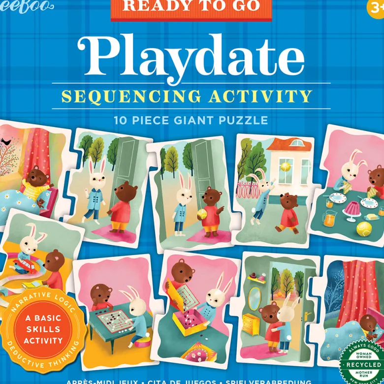 Eeboo Jumbo Puzzle, Playdate - 10 Pieces