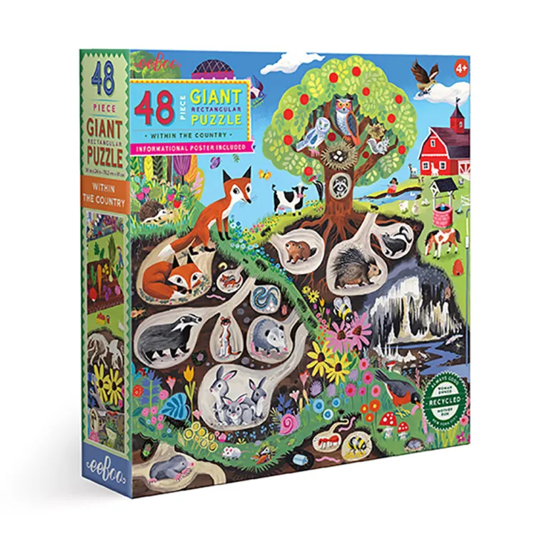 Eeboo Jumbo Puzzle, The Land – 48 Pieces