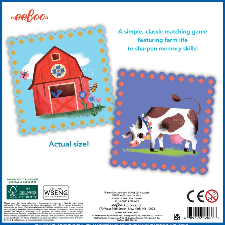 eeBoo Memory Game, The Farm