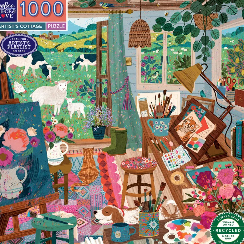 eeBoo Puzzle 1000 pcs, Artist's Cottage