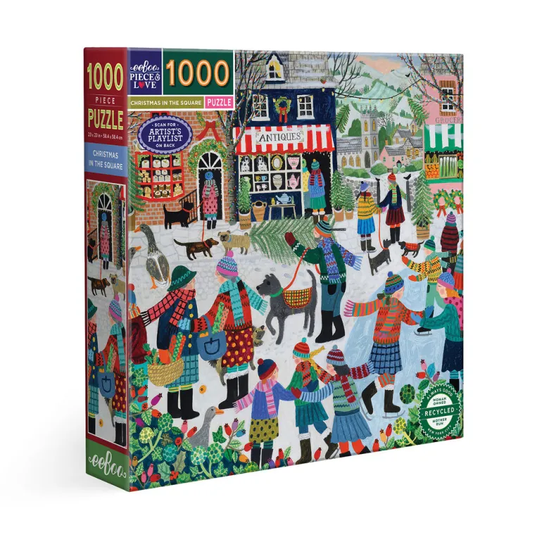 eeBoo Puzzle 1000 Pieces, Christmas in the Square