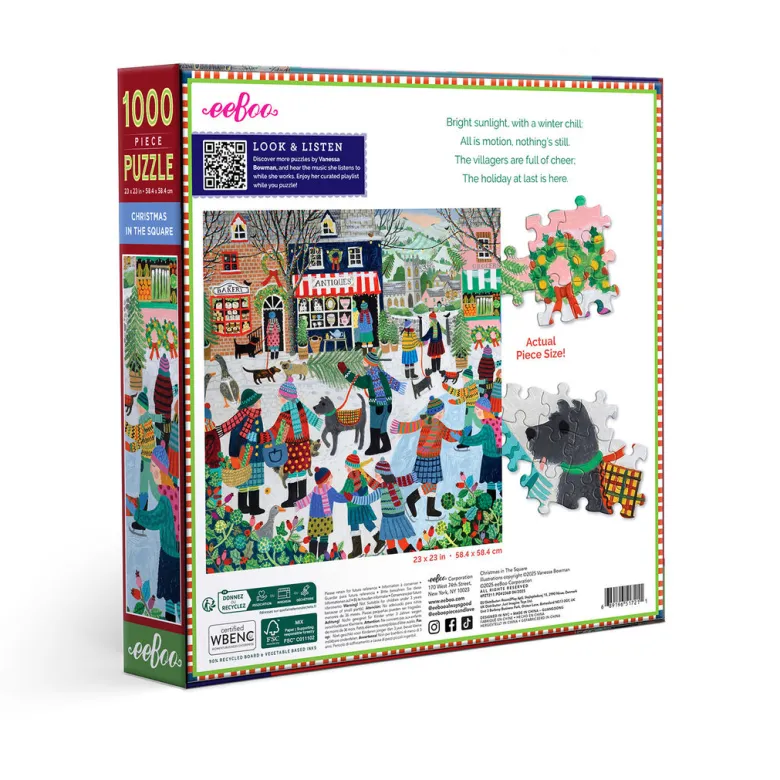 eeBoo Puzzle 1000 Pieces, Christmas in the Square