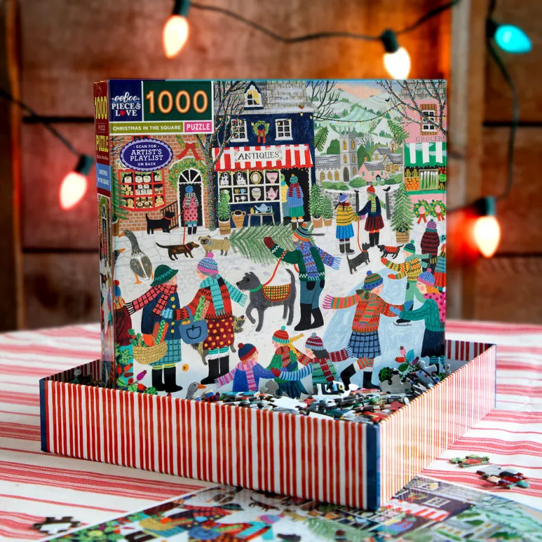 eeBoo Puzzle 1000 Pieces, Christmas in the Square