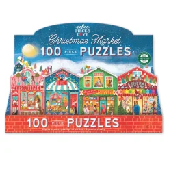 eeBoo Puzzle 100 Pieces, Christmas Market - Assorted Designs