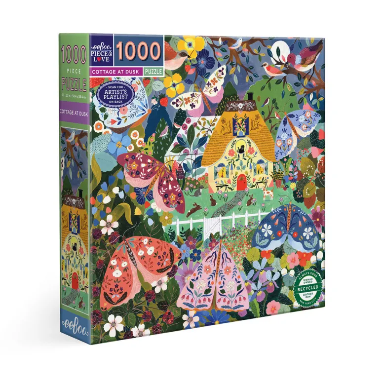 eeBoo Puzzle 1000 Pieces, Cottage at Dusk