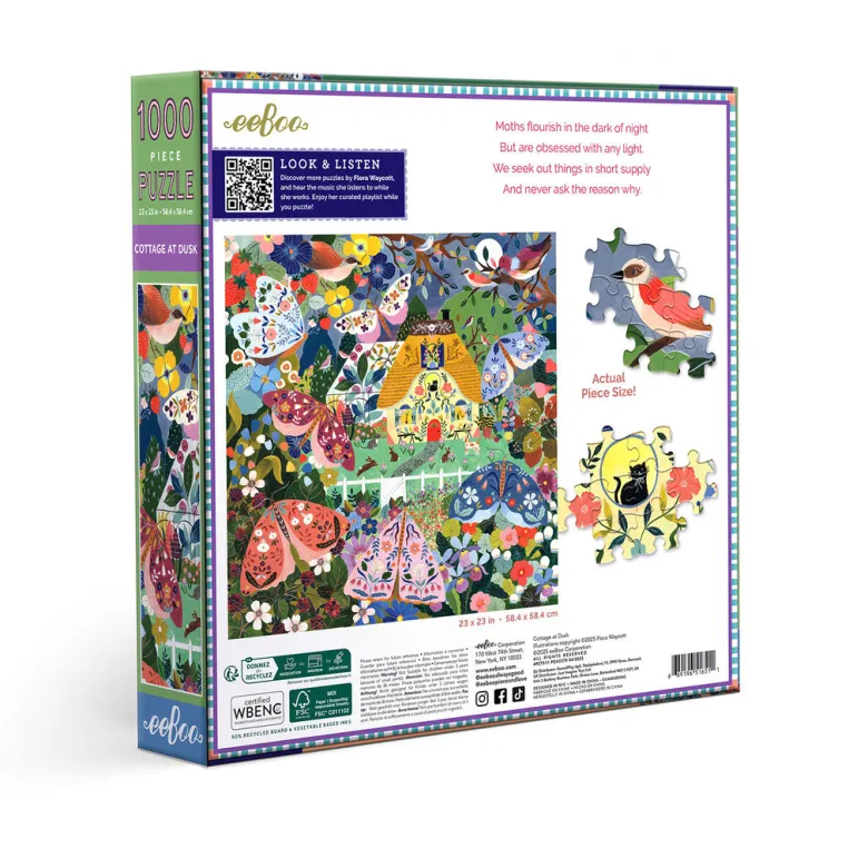 eeBoo Puzzle 1000 Pieces, Cottage at Dusk