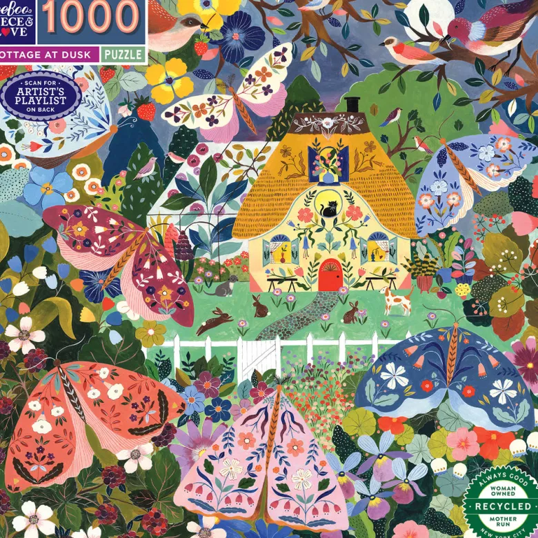eeBoo Puzzle 1000 Pieces, Cottage at Dusk