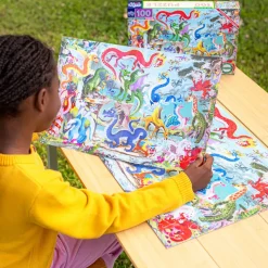 eeBoo Puzzle 100 Pieces, Dragon's World