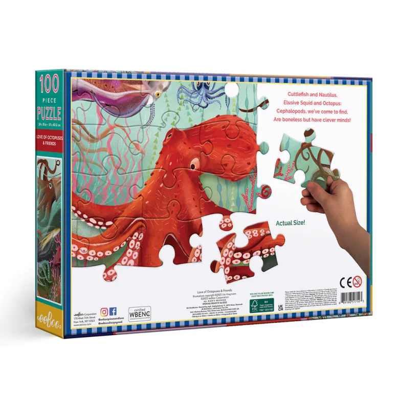 eeBoo Puzzle 100 Pieces, Love from the Octopus
