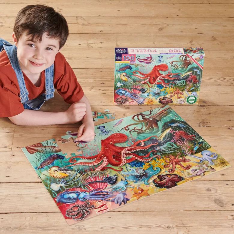 eeBoo Puzzle 100 Pieces, Love from the Octopus