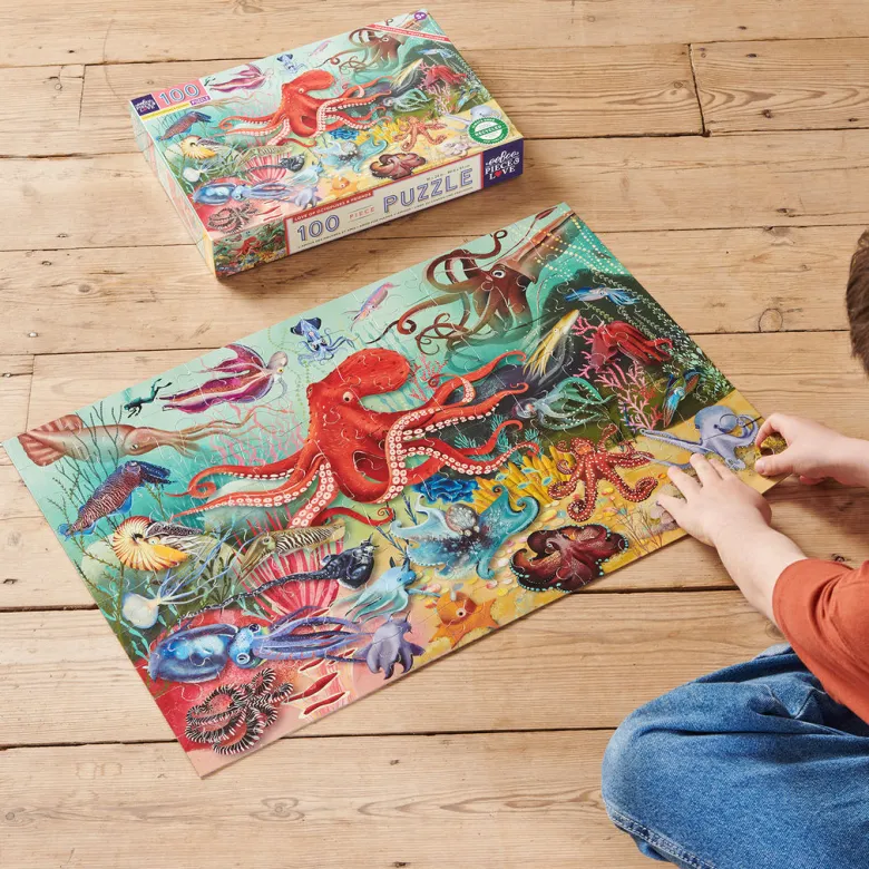 eeBoo Puzzle 100 Pieces, Love from the Octopus
