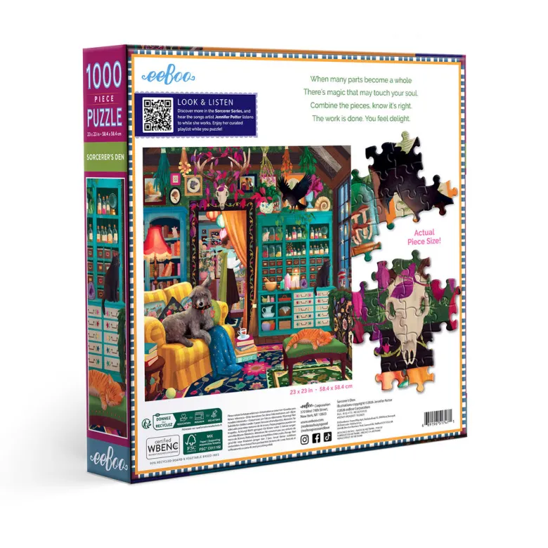 eeBoo Puzzle 1000 Pieces, Sorcerer's Den