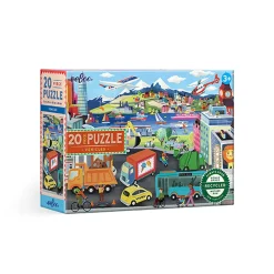 Eeboo Puzzle, Modes of Transportation - 20 pieces