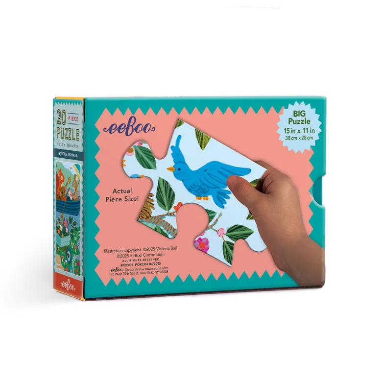eeBoo Puzzle with 20 Pieces - Garden Animals