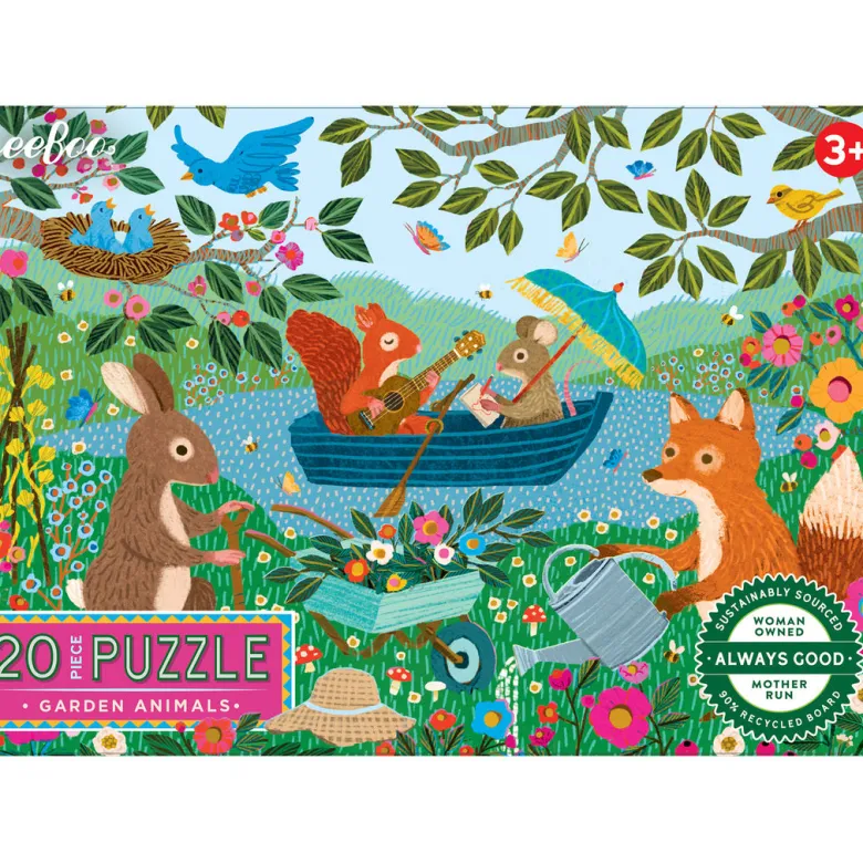 eeBoo Puzzle with 20 Pieces - Garden Animals
