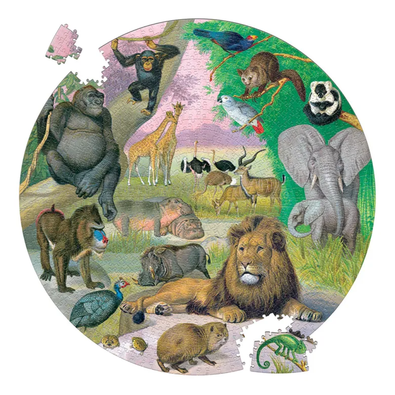 eeBoo, Round Puzzle 1000 Pieces - Africa