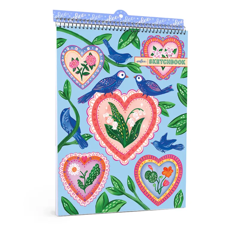 Eeboo Sketchpad in A4 Format - Heart & Birds