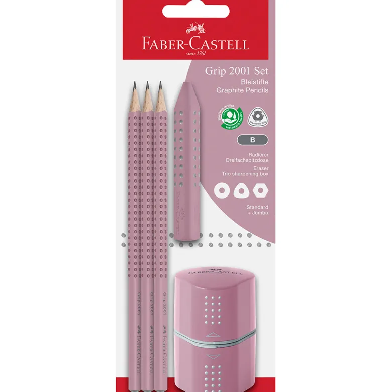 Faber-Castell - Grip 3-in-1 Set, Rose Shadows