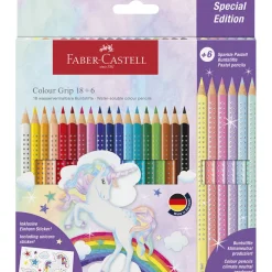 Faber-Castell, 18+6 Grip Unicorn Colored Pencils, Sparkle