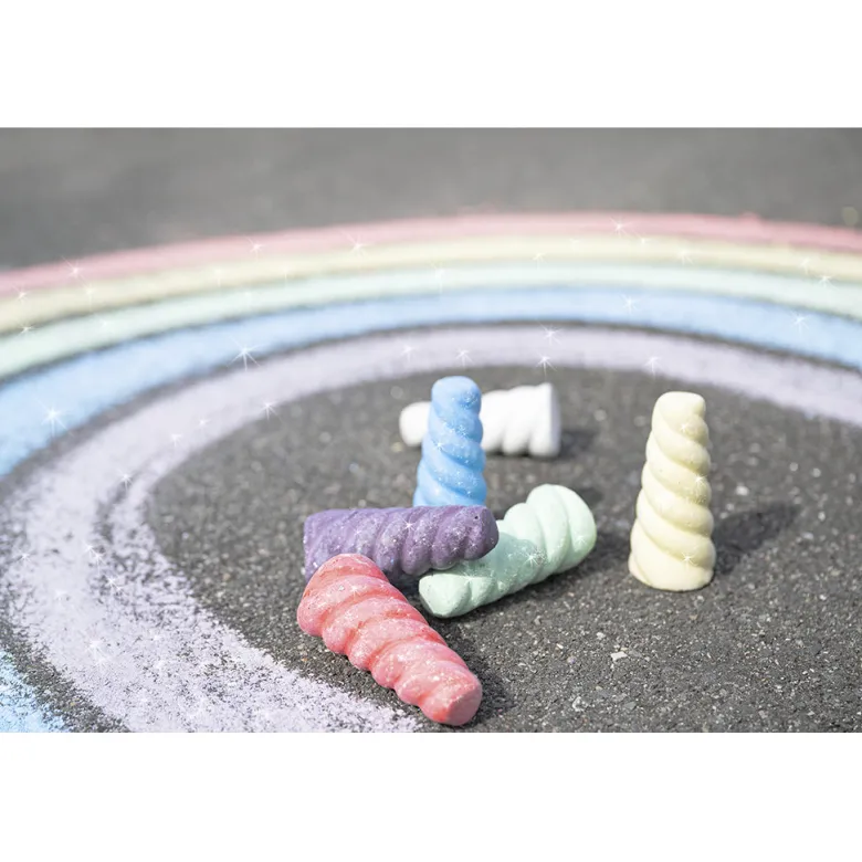 Faber-Castell EFA Sidewalk Chalk, 6 pcs – Unicorn Glitter