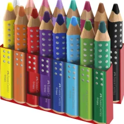 Faber-Castell Grippy Jumbo Colored Pencils Set - 16 Pieces with Sharpener