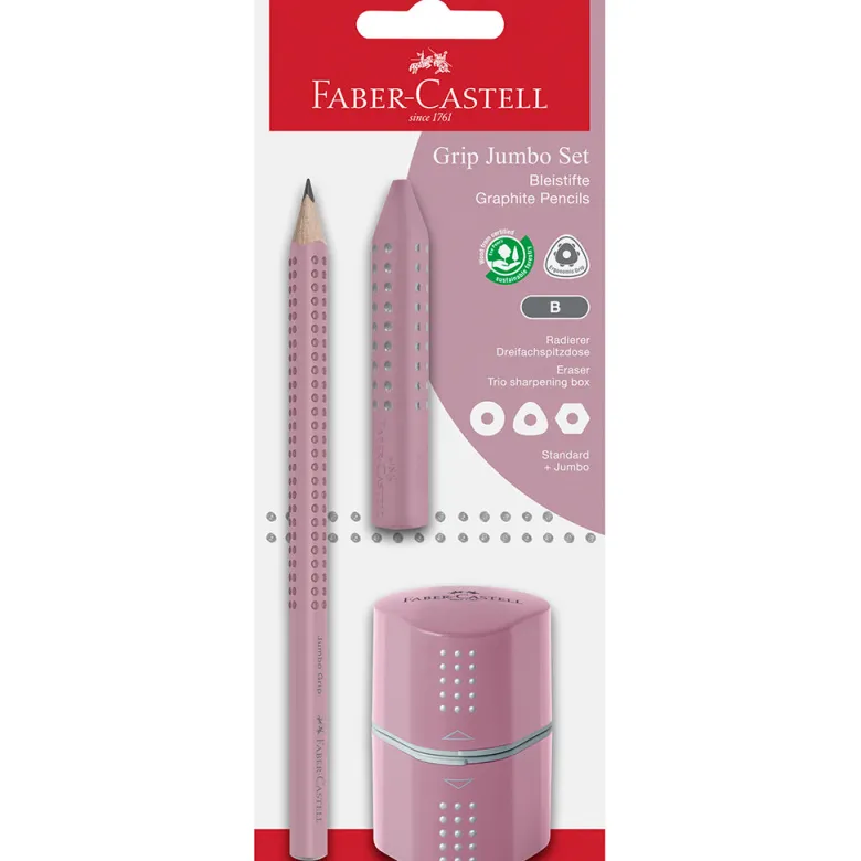 Faber-Castell 3-in-1 Jumbo Grip, Rose Shadows