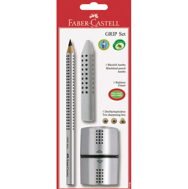 Faber-Castell 3-in-1 Jumbo Grip, Silver