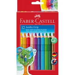 Faber-Castell, Set of 12 Triangular Jumbo Grip Watercolor Pencils