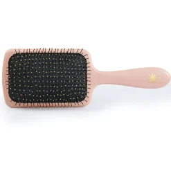 Fan Palm Hairbrush, Bloom Paddle Wet Brush – Large Rose with Glitter