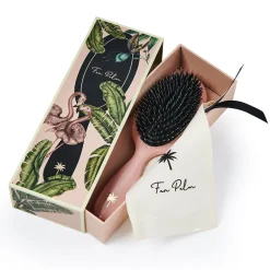 Fan Palm Hairbrush, Blush - Medium Blush Pink Glitter