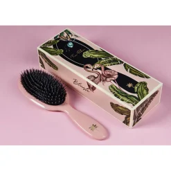 Fan Palm Hairbrush, Blush - Medium Blush Pink Glitter