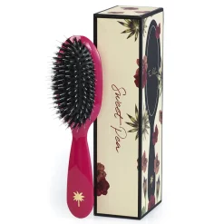 Fan Palm Hairbrush, Boar and Nylon Brushes, Sweet Pea - Hot Pink