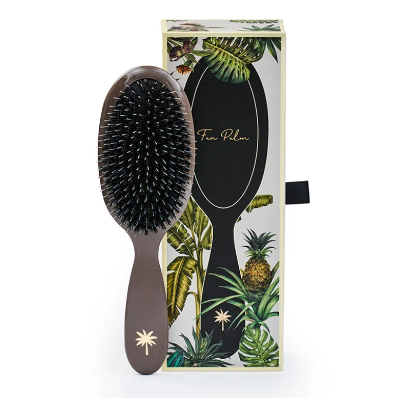 Fan Palm Hairbrush, Mink - Medium