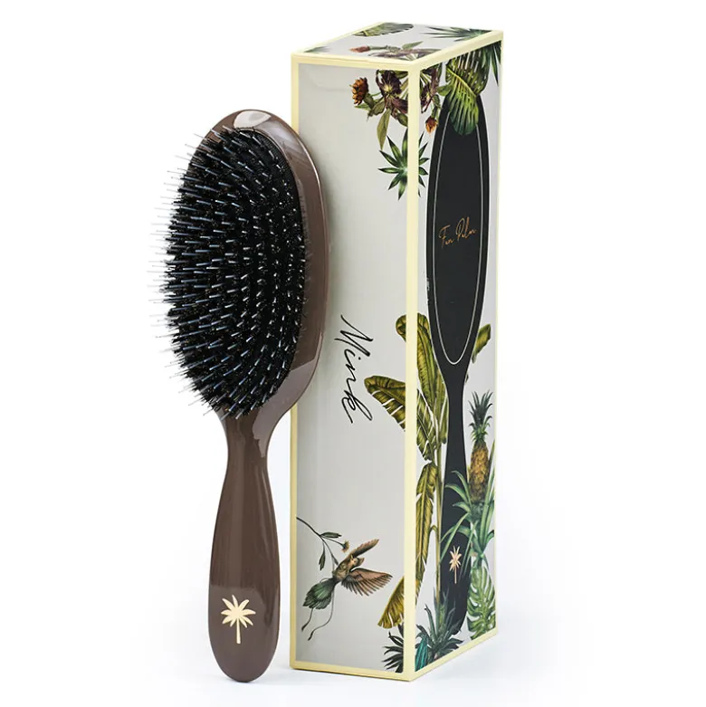 Fan Palm Hairbrush, Mink - Medium