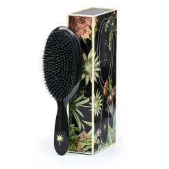 Fan Palm Hairbrush, Stardust - Large Black Glitter
