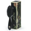 Fan Palm Hairbrush, Stardust, Small - Black Glitter