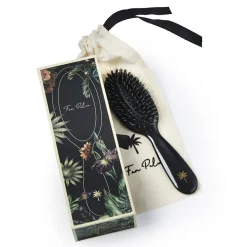 Fan Palm Hairbrush, Stardust, Small - Black Glitter