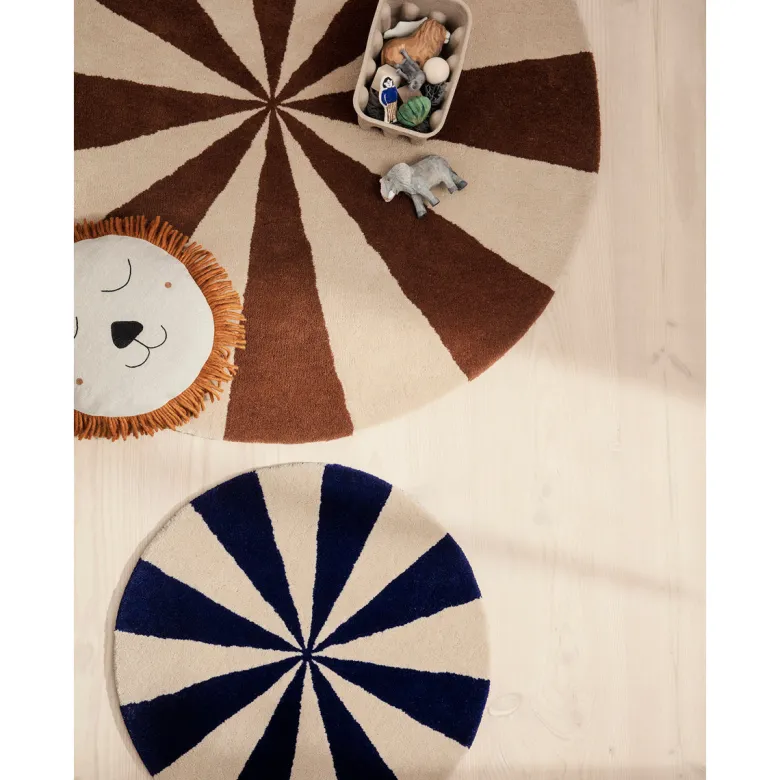 ferm Living Arch Small Round Rug – Dark Brick/Off-White
