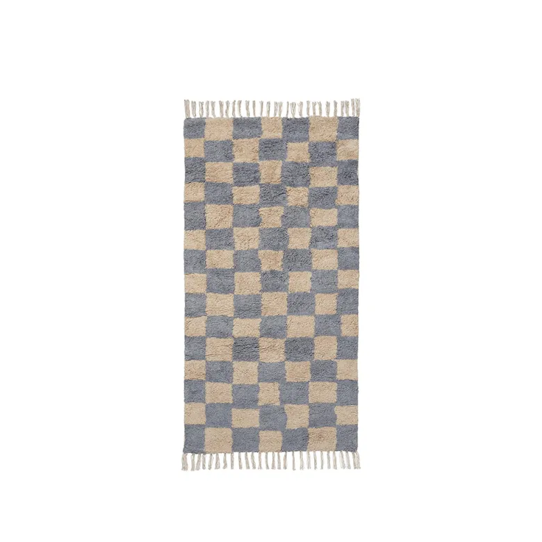 ferm Living Carpet, Mara Washable Rug, Blue/Warm Sand - 80 x 150 cm