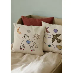 ferm Living Cushion, Embroidered, Naive - Bird