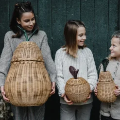 ferm Living Pear Storage, Woven Basket in Rattan