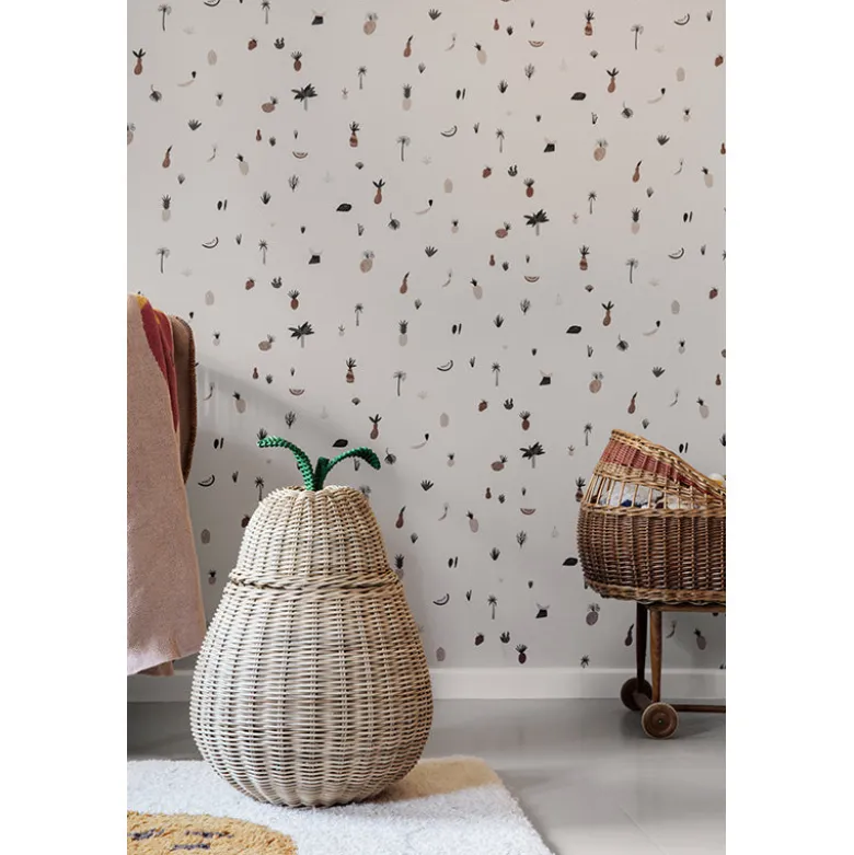 ferm Living Pear Storage, Woven Basket in Rattan