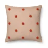 ferm Living Pillow, Dot Tufted - Camel/Red