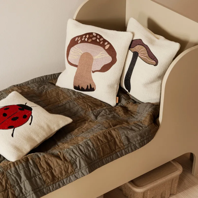 ferm Living Pillow, Embroidered - Ladybug