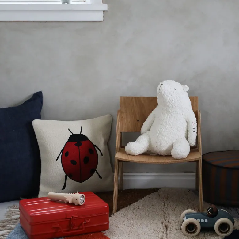 ferm Living Pillow, Embroidered - Ladybug