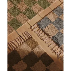 ferm Living Rug, Mara Washable Rug in Elm Green/Warm Sand - 80 x 150 cm